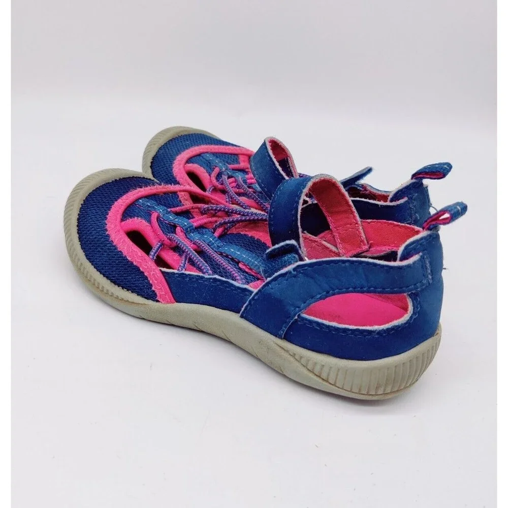 Osh Kosh B'Gosh Girls Hook/Loop Closure Pink Blue Sandals Kids Water Shoes Sz 11